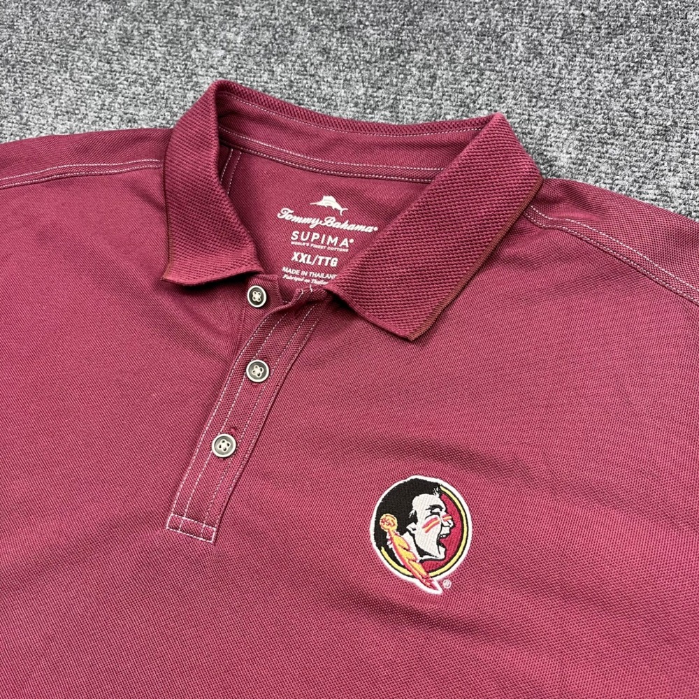 Tommy Bahama FSU Seminoles NCAA Gameday Maroon Pique Polo Shirt